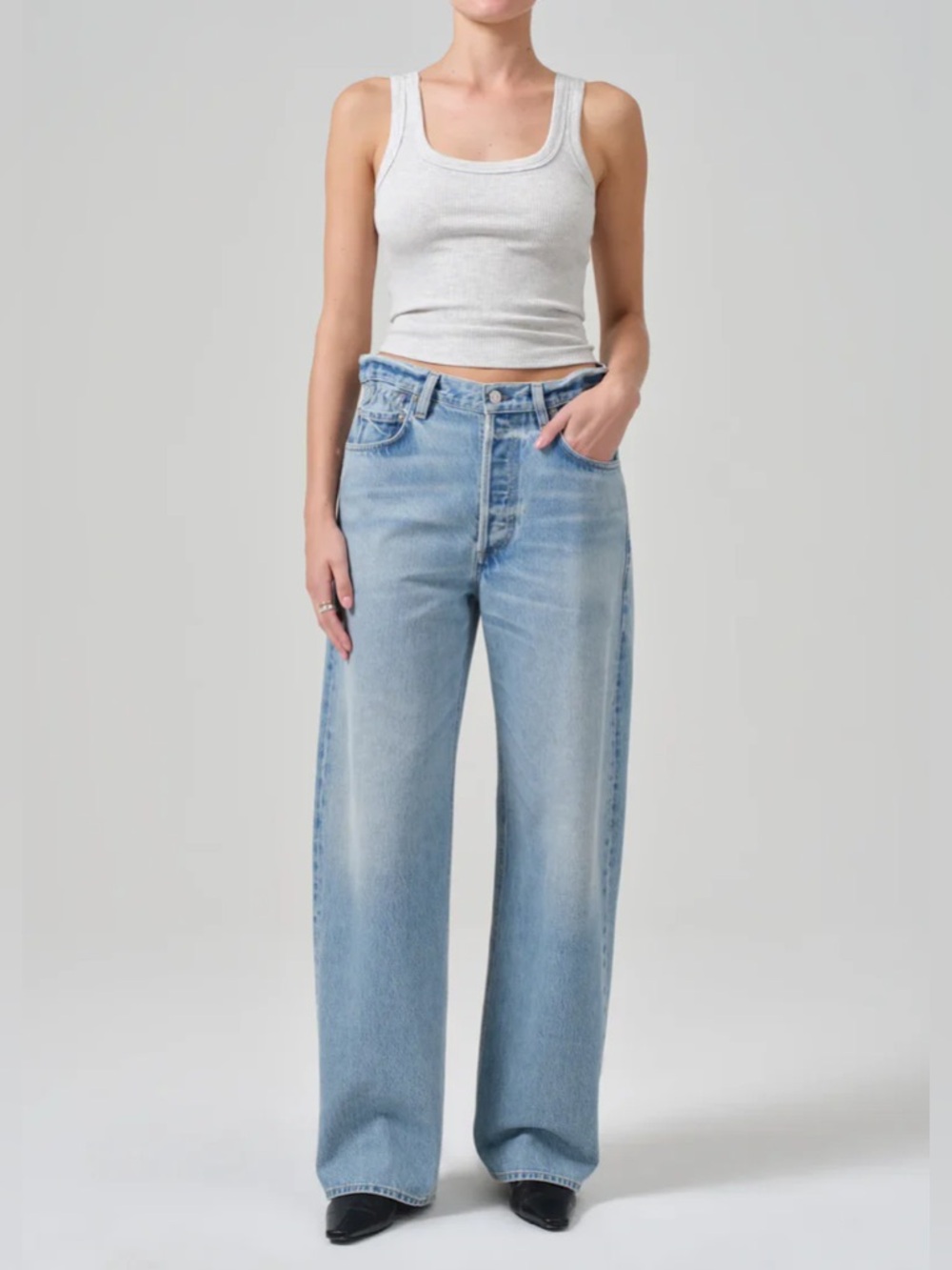Citizens of Humanity | Gwendoline Scrunch Jeans Wide Straight Leg Dakota Blue 29